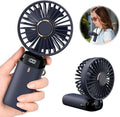 DIGITRENDS Mini Portable Rechargeable Fan - 5 Speed, 1800mAh Battery, Powerful Airflow with Display (Blue)